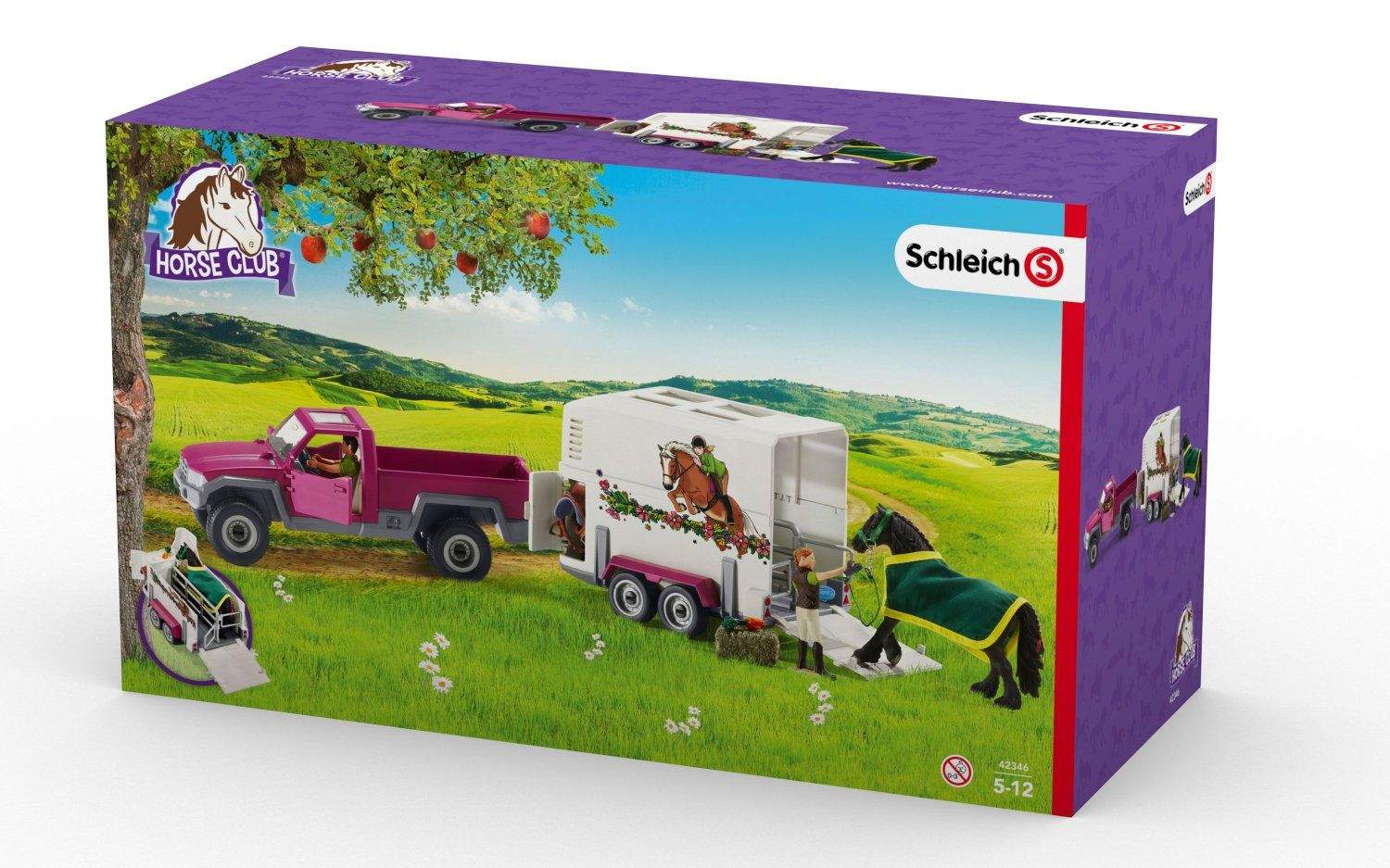 Набор пикап с прицепом для лошади, schleich 42346 42346 купить по низкой  цене в интернет-магазине МаМаМа.РФ